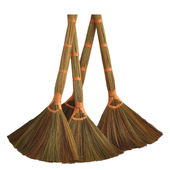 新品 芒草b植物扫把手编鬃毛扫帚长把软毛条帚木地板除尘扫地无静