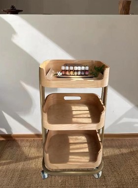 匠心气质款美容院实木推车SPAA会所手推车皮肤管理美甲美发置物架