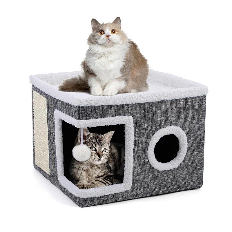 定制热卖大空间封闭o式仿麻可折叠冬季猫窝保暖易清理宠物屋,宠物/宠物食品及用品,猫笼子/猫别墅,淘宝优惠券,粉丝福利购,淘宝优惠卷