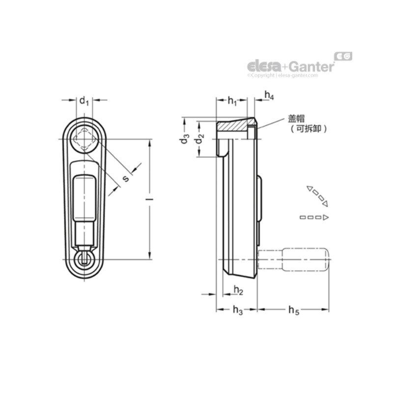Elesa+Ganter伊莉莎冈特 GN 47T2.5曲柄摇手