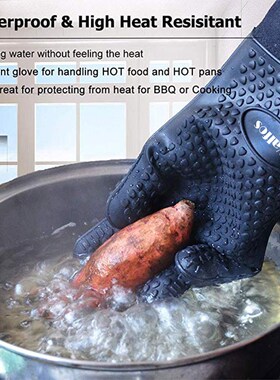 1 Pieced Long Silicone Kitchen Gloves-BBQ Grill Gloves Heat