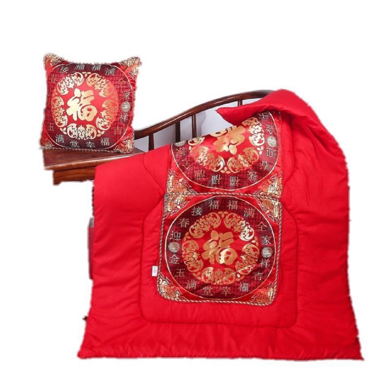 【】车载抱枕被子加厚r两用中式结婚靠垫被办公室沙发午休枕头