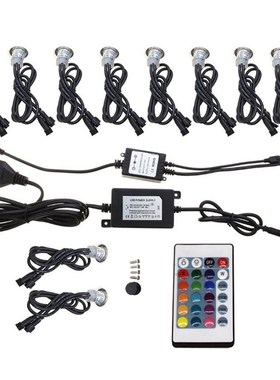 16pcs LED Deck Light 12V RGB WIFI ApGp Remote IP67 Waterproo