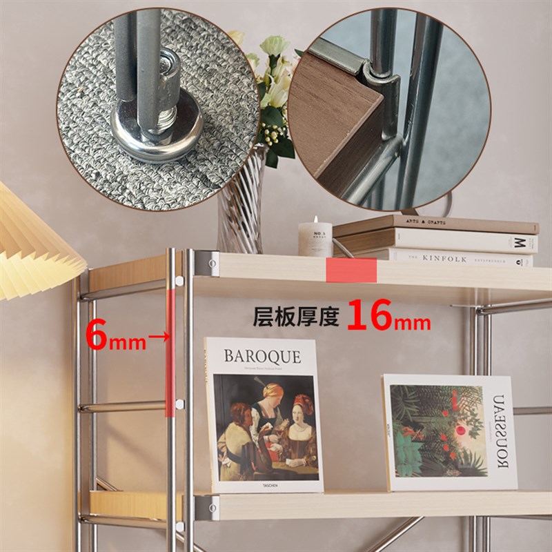 中古置物架日式落地厨房微波炉储B物架客厅阳台书架钢木简约展示