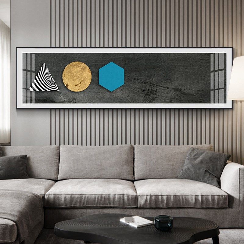 客厅抽象装c饰画现代简约沙发背景墙挂画撞色轻奢横幅大气墙画壁,家居饰品,现代装饰画,淘宝优惠券,粉丝福利购,淘宝优惠卷