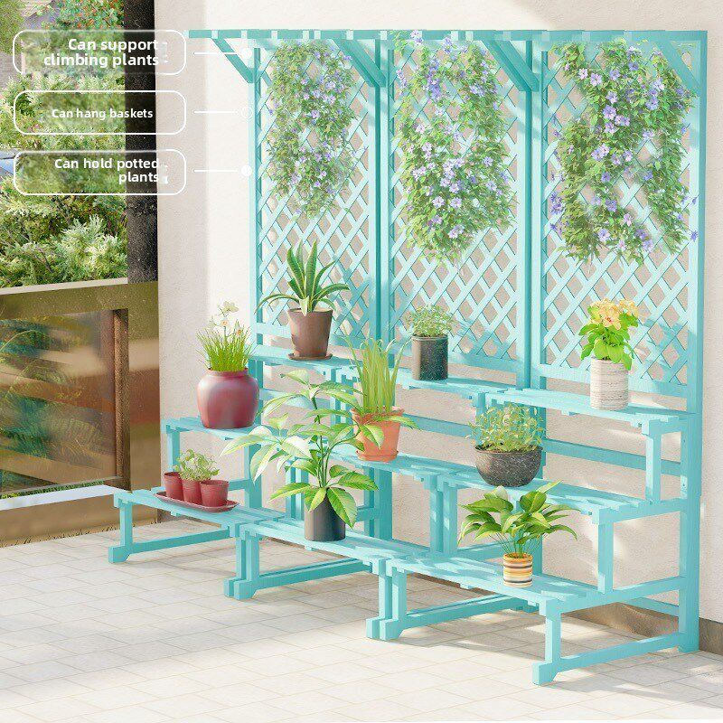 木花架花盆架子户外网格阳台x庭院层架隔断花箱爬藤置物架木花架