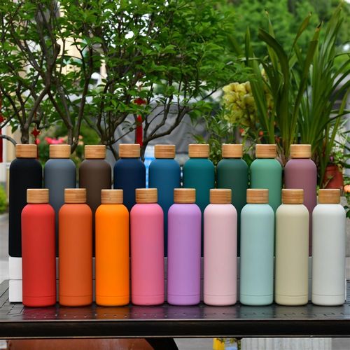 2025新款不锈钢保温杯750ml大容量竹木盖水杯R简约户外小口水瓶定