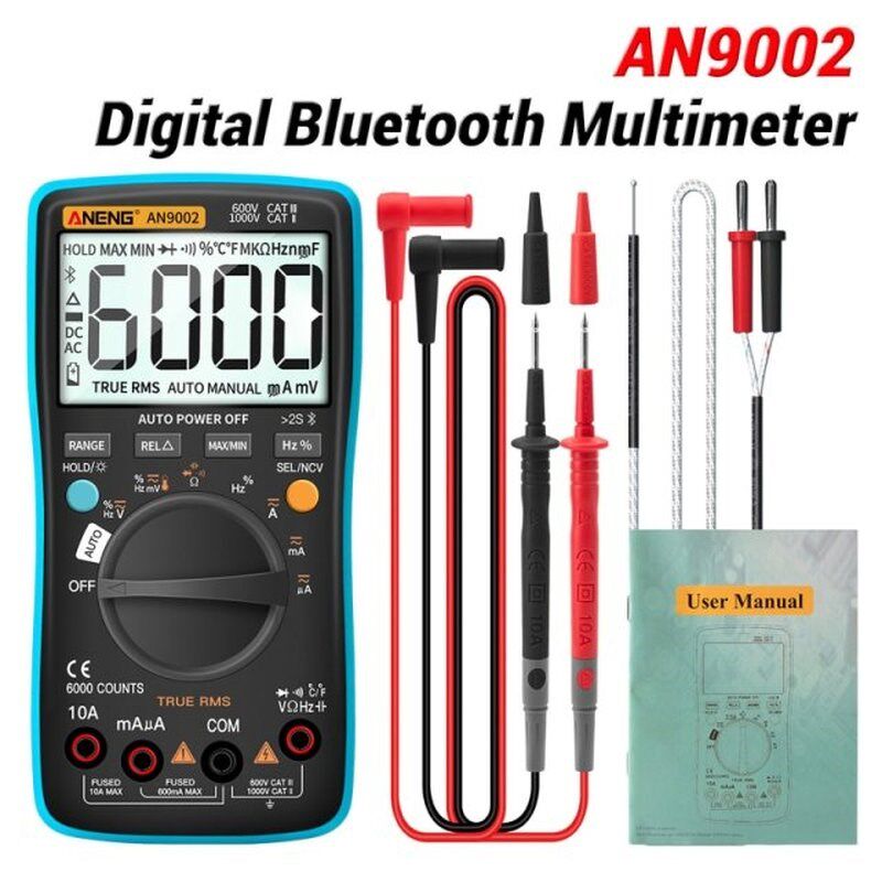 AN9002 Digital True RMS 6v000 Counts Bluetooth Multimetro AC