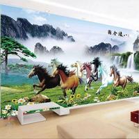 八駿圖馬到成功十字繡客廳滿繡八駿馬八匹馬山水風景2024新款線繡