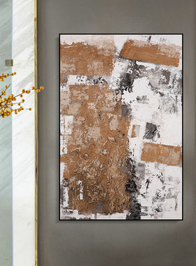 ARTGOcW原创手绘 《映白》现代wabisabi客厅抽象装饰画巨幅挂画