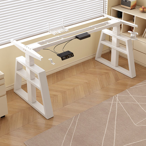 电动升降桌腿双电机收纳横梁办公桌电脑桌支架脚架智能升降桌架子