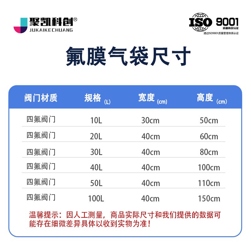 特氟龙气体采样袋1L氟膜采气袋聚氟乙烯/泰德拉PVF非甲烷  HJ732 - 实物图