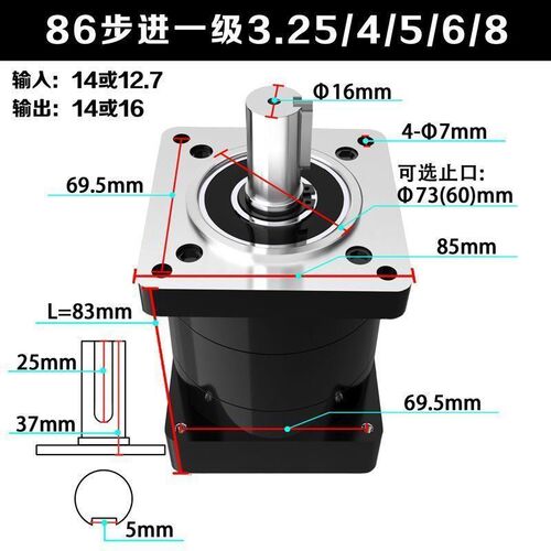 减速机60/400w750w伺服电机减速器57/86/步进110齿轮箱80