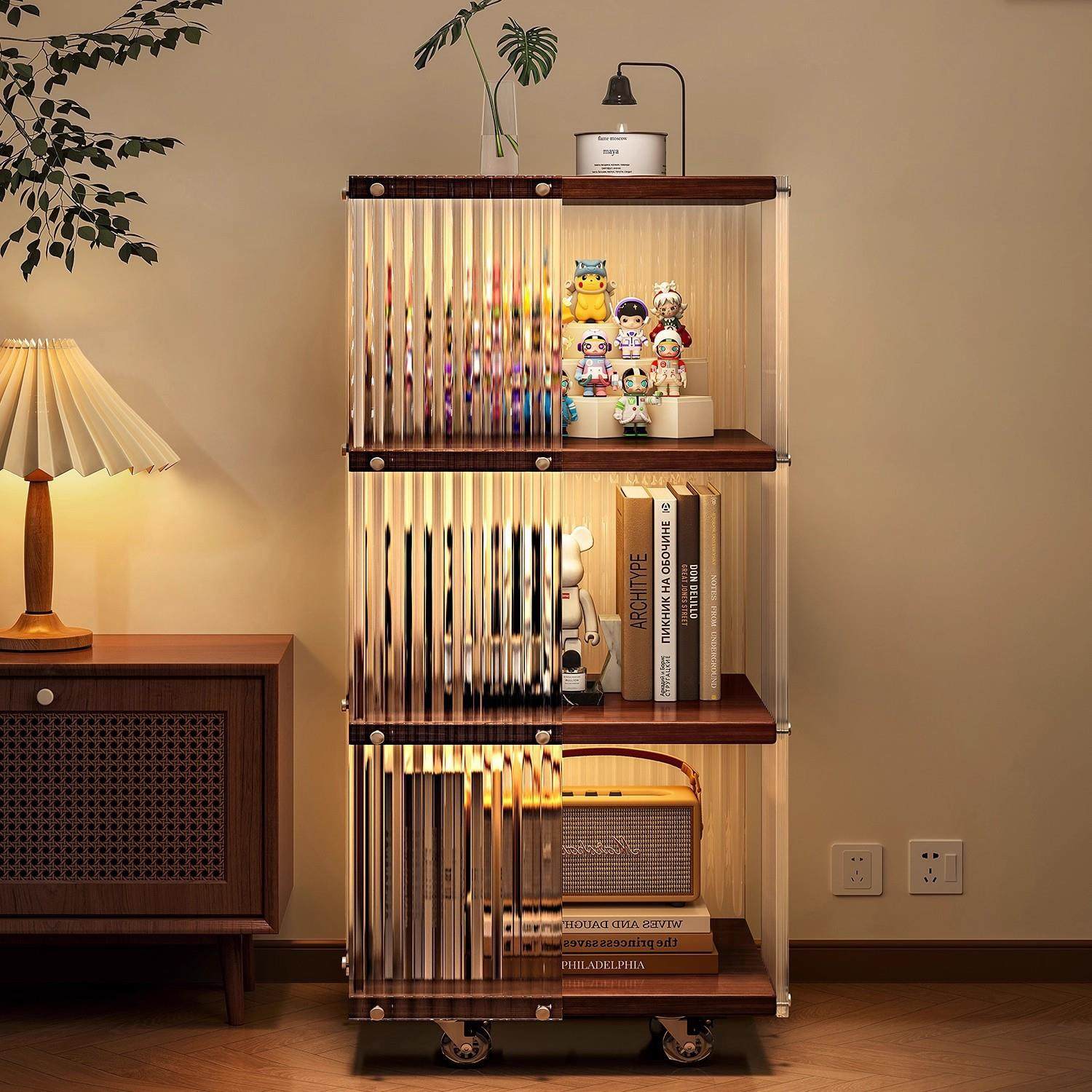 亚克力旋转书架落地多层置物架可移动手办展示柜矮柜转角收纳书柜,收纳整理,书桌收纳置物架,淘宝优惠券,粉丝福利购,淘宝优惠卷