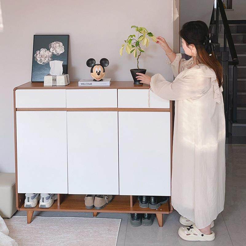 大容量实木色鞋柜门口家用入户楼道外玄关柜一体收纳储物新款鞋架,收纳整理,鞋柜,淘宝优惠券,粉丝福利购,淘宝优惠卷