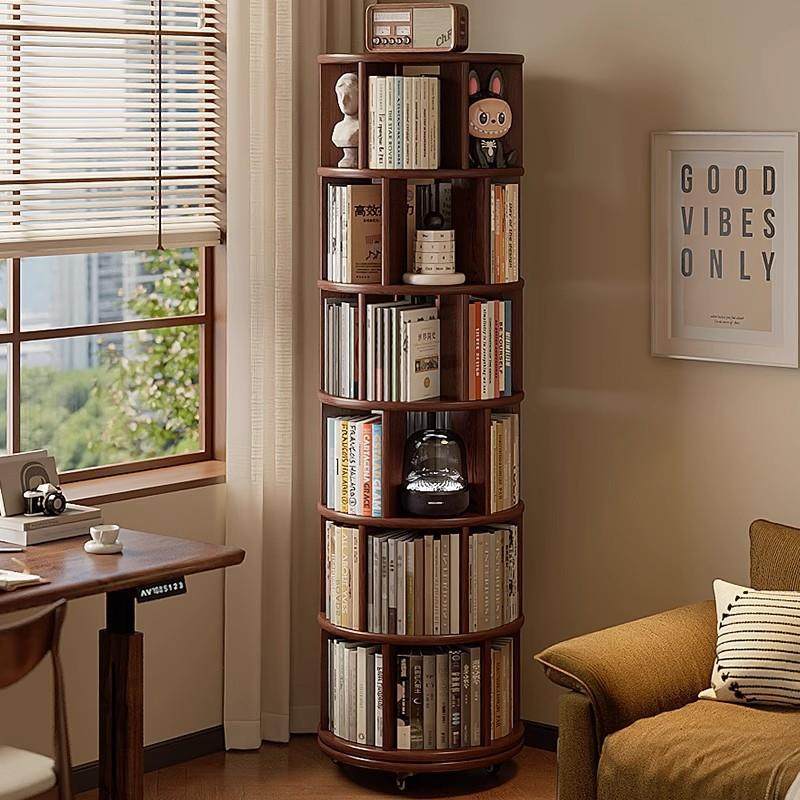 全实木旋转书架360度书柜一体靠墙可移动家用客厅落地转角置物架,住宅家具,儿童储物架/收纳架,淘宝优惠券,粉丝福利购,淘宝优惠卷