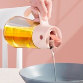 凉小词高硼硅玻璃油壶重力自动开合油瓶厨房不滴油不挂油调料油瓶