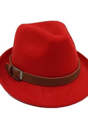 Woolen vintage top hat women fashion warm jazz hat新款帽2025