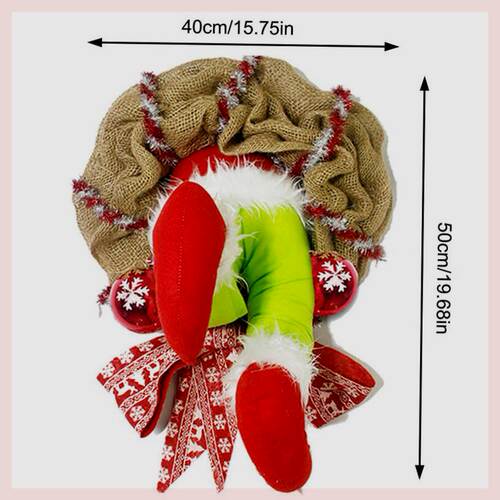 Christmas Door Decoration The thief Wreath Xmas Decor Party