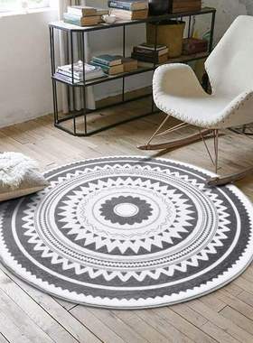 Nordic Modern Plush Floor Rug Round Area  For Living