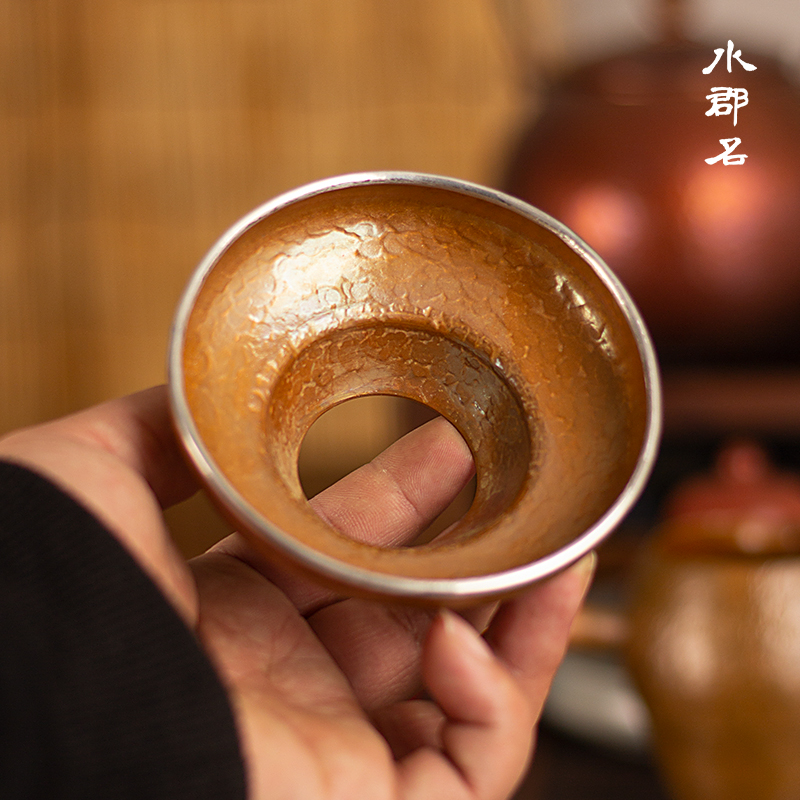 水郡名中式宫廷风茶漏纯紫铜