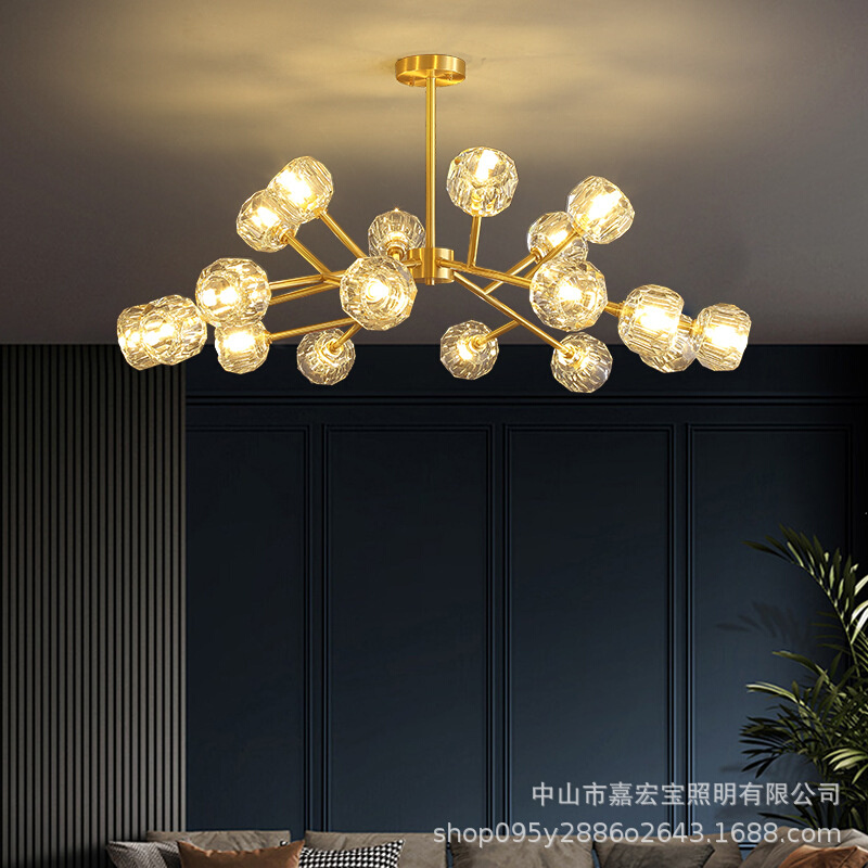后现代轻奢吊灯客厅灯简约大气水晶球分子灯饰餐厅卧室主灯具北欧