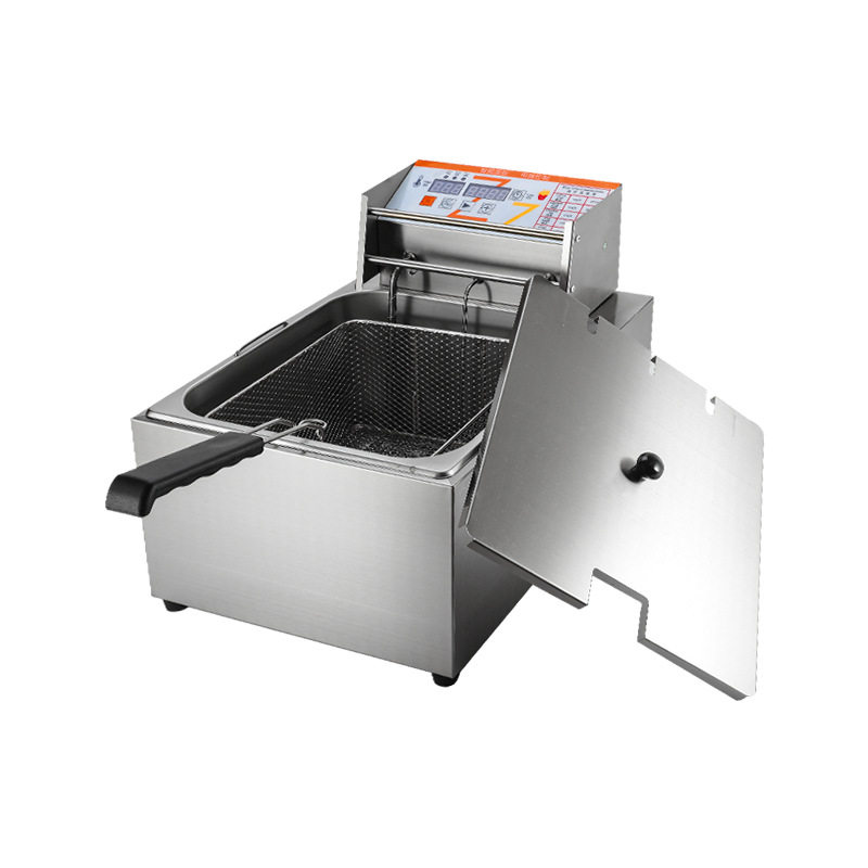 电炸炉 商用不锈钢单缸11l大容量炸油条薯条机器智能控温电炸炉