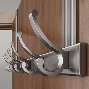 门后挂衣钩衣服挂架卧室门背式挂衣架壁挂免打孔衣帽置物收纳挂钩