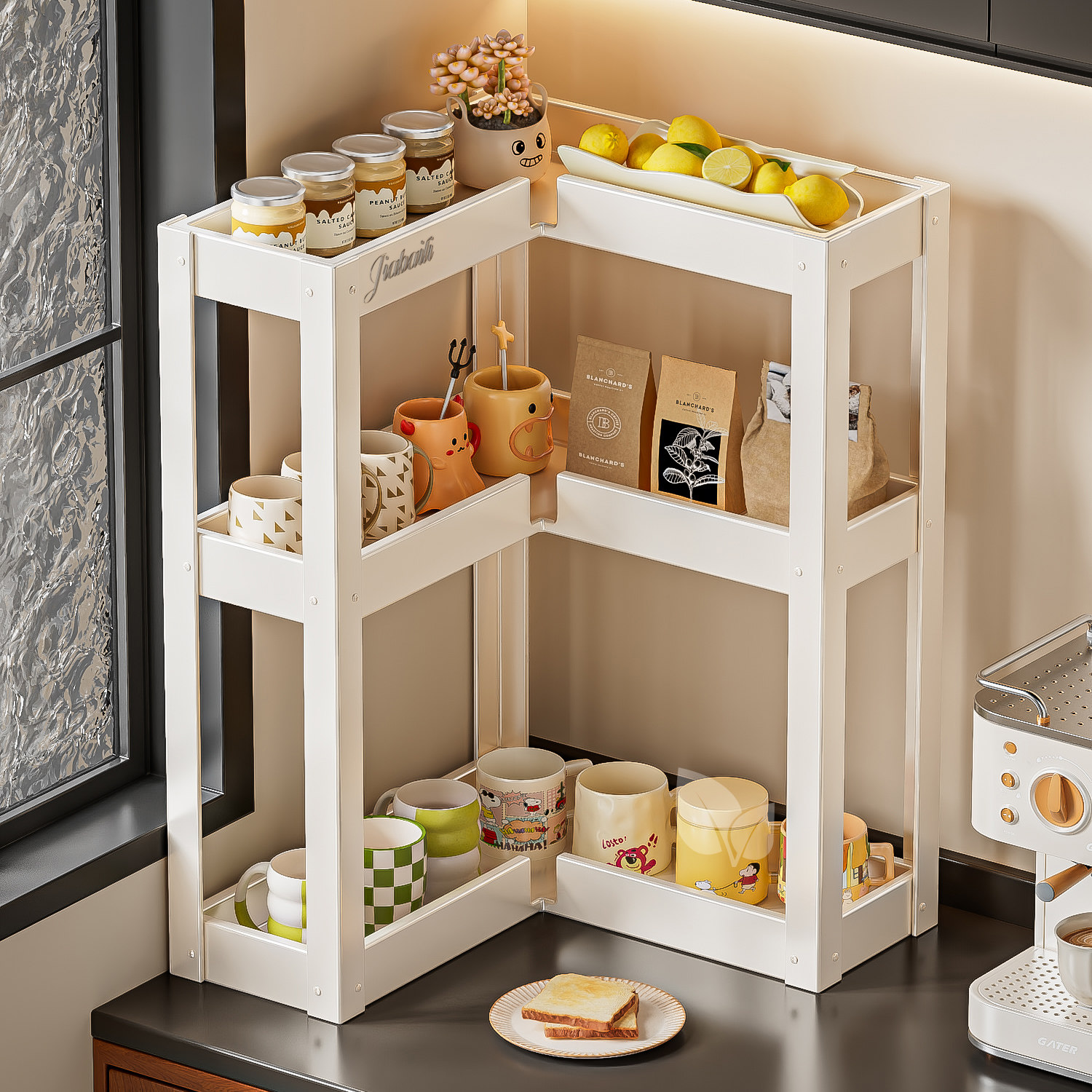 杯子收纳置物架多层茶杯架茶具收纳架沥水托盘家用桌面放水杯杯子