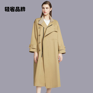 朗姿约定风衣女2026年春秋季新款中长款欧美宽松版廓形大衣外套