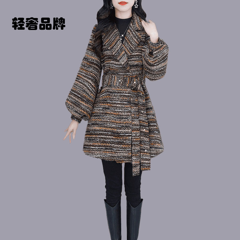 朗姿约定时尚毛呢大衣外套2026秋装新款贵夫人斗篷中长高级感风衣