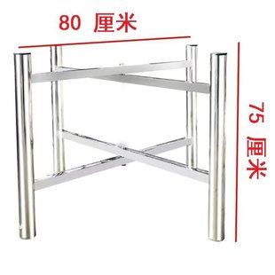 不锈钢桌腿一体吃饭餐桌子家用现代可折叠加厚大圆桌台脚支架子厂