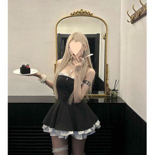 纯欲风辣妹高级设计感抹胸连衣裙夏季新款气质收腰蛋糕蓬蓬短裙女