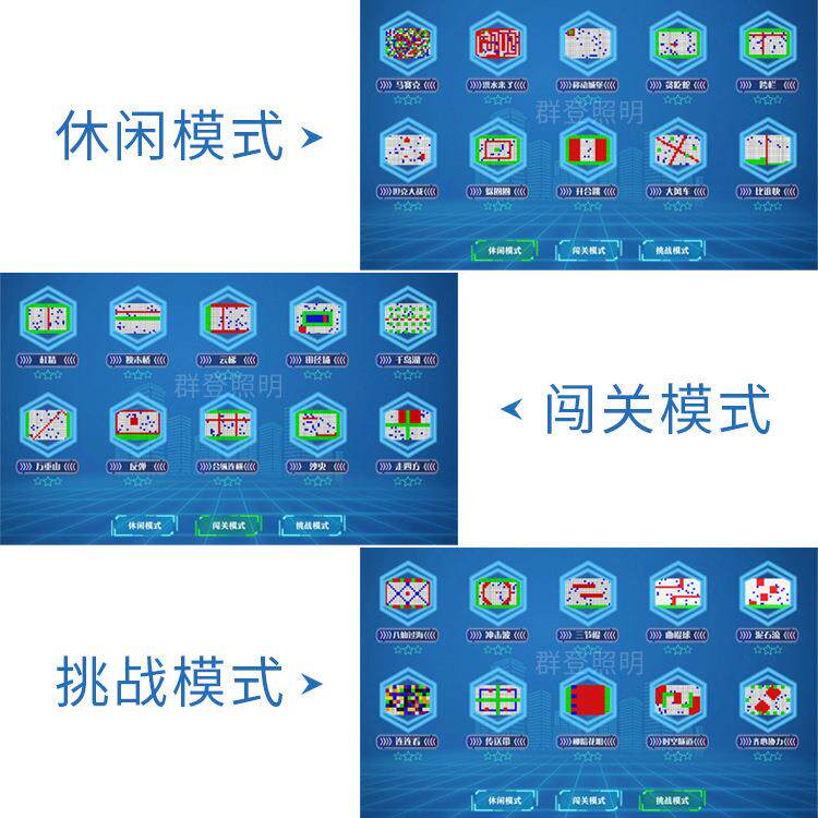 跑酷暗室脚踏游戏互动跳跃格子地砖灯 LED跃动方格感应地面灯