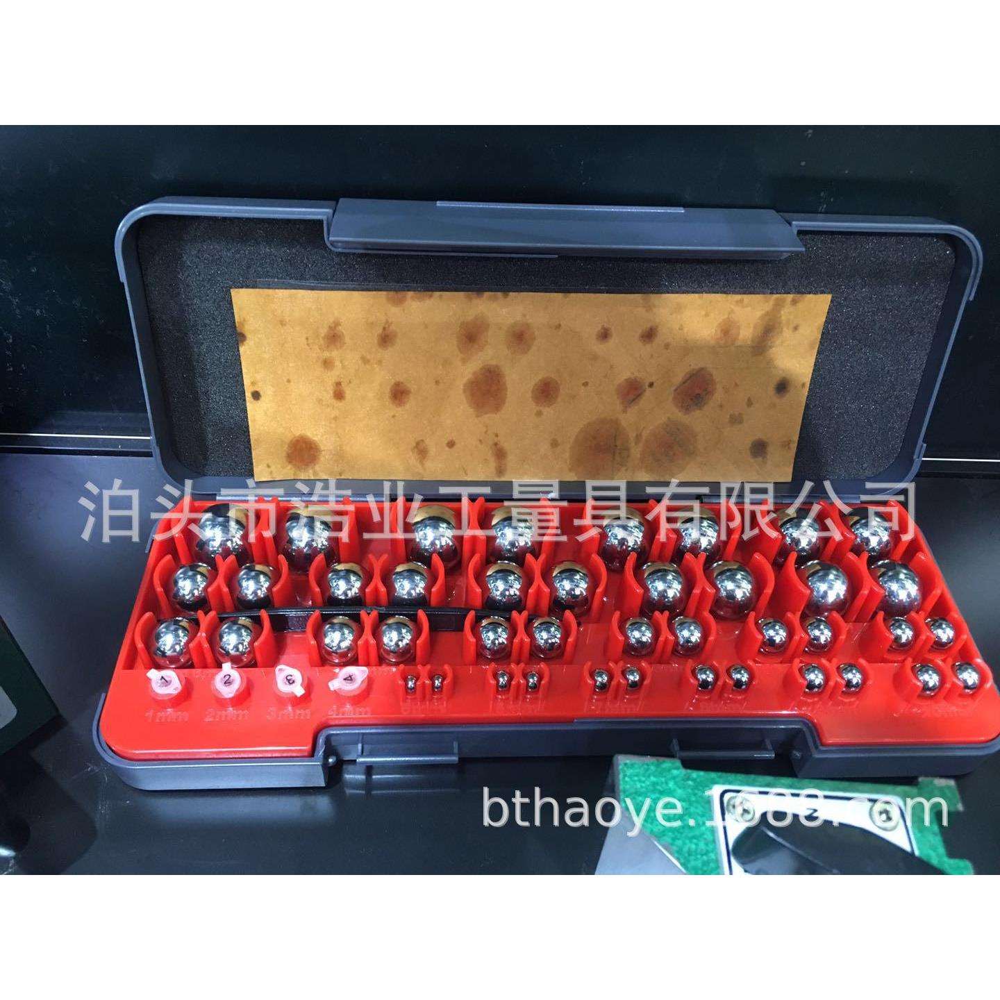 钢球套装25对 球径1-25mm测量锥孔角度及端口直径 球形量规塞规