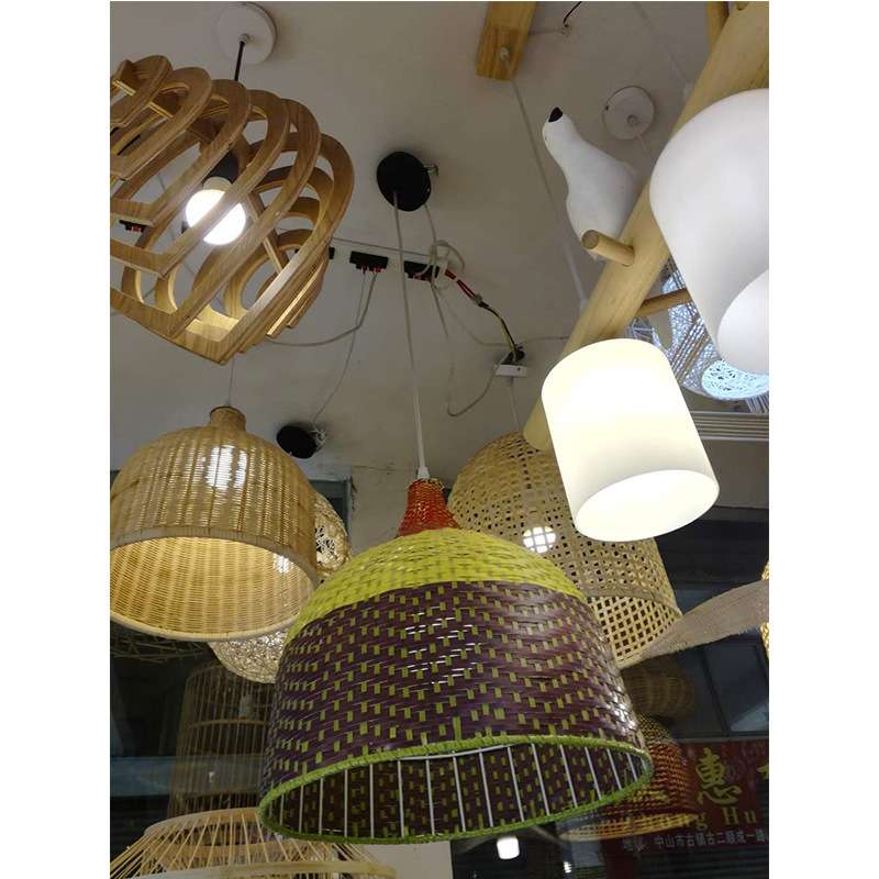 新中式竹艺吊灯竹编田园餐厅饭店卧室阳台日式灯笼榻榻米灯具吊灯