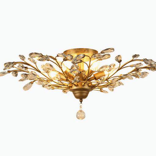 美式水晶吊灯北欧创意客厅灯后现代简约LED卧室灯铁艺蜡烛餐厅灯