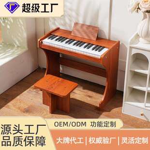 37键八度立式木制电子琴儿童钢琴玩具宝宝音乐启蒙玩具钢琴小木琴