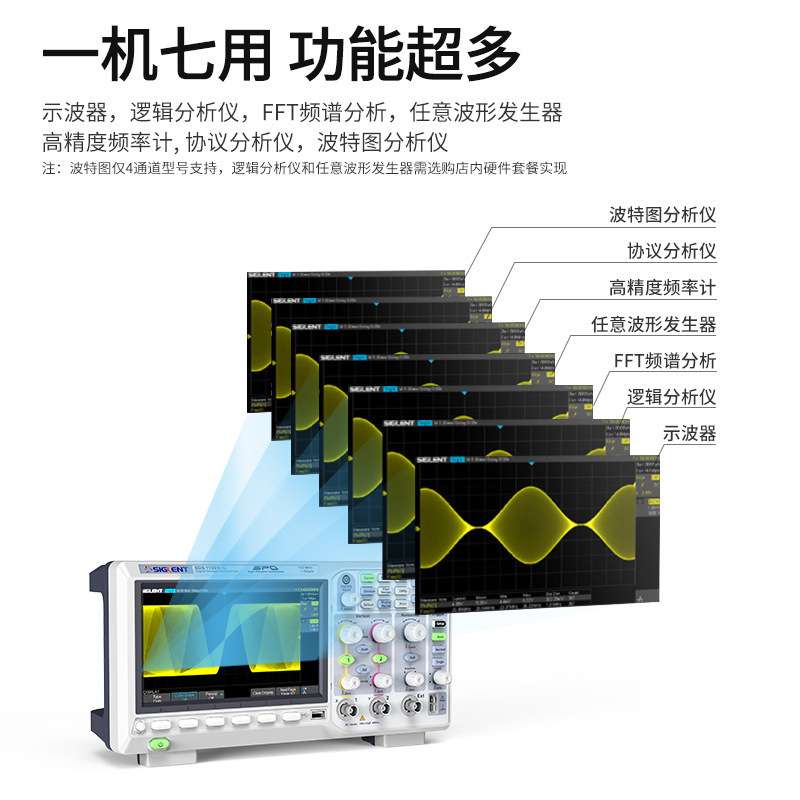 鼎阳SDS1102X-C/1202X-C/1204X-C数字示波器1G采样 100/200带宽