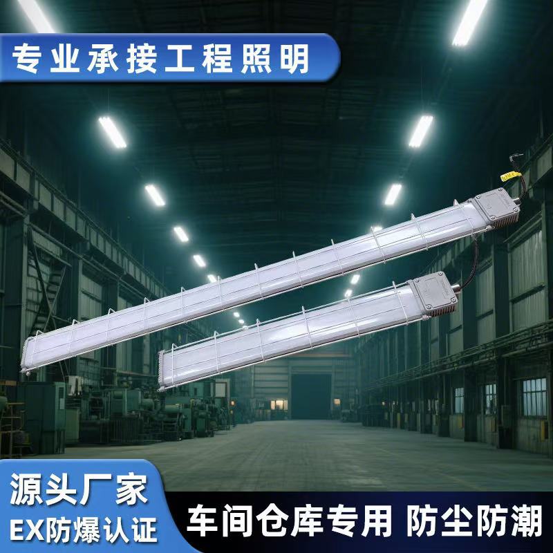 跨境隔爆型工厂仓库防爆长条1米2三防支架照明灯荧光灯led防爆灯