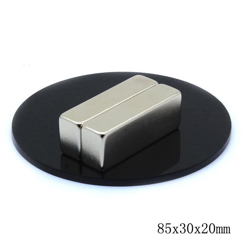 85x30x20钕铁硼强磁长方形磁钢F85*30*20mm镀镍吸力强吸铁石