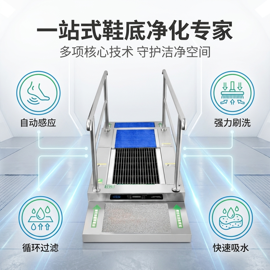 鞋底清洁机工厂无尘车间风淋室ESD闸机前通用