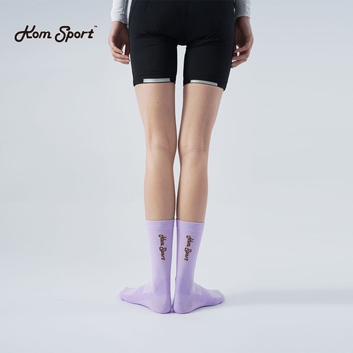 KOM 公路车骑行袜男女黑白纯色健身袜速干吸汗压力袜运动袜