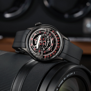 法国欧宝罗碳纤维款转子概念全自动机械表时针逆跳球行蓝宝石手表