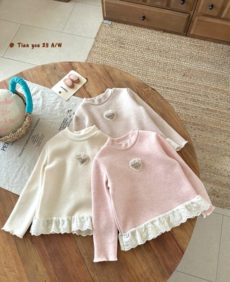 2025秋冬新款儿童韩版女童休闲百搭纯棉加绒加厚打底衫上衣