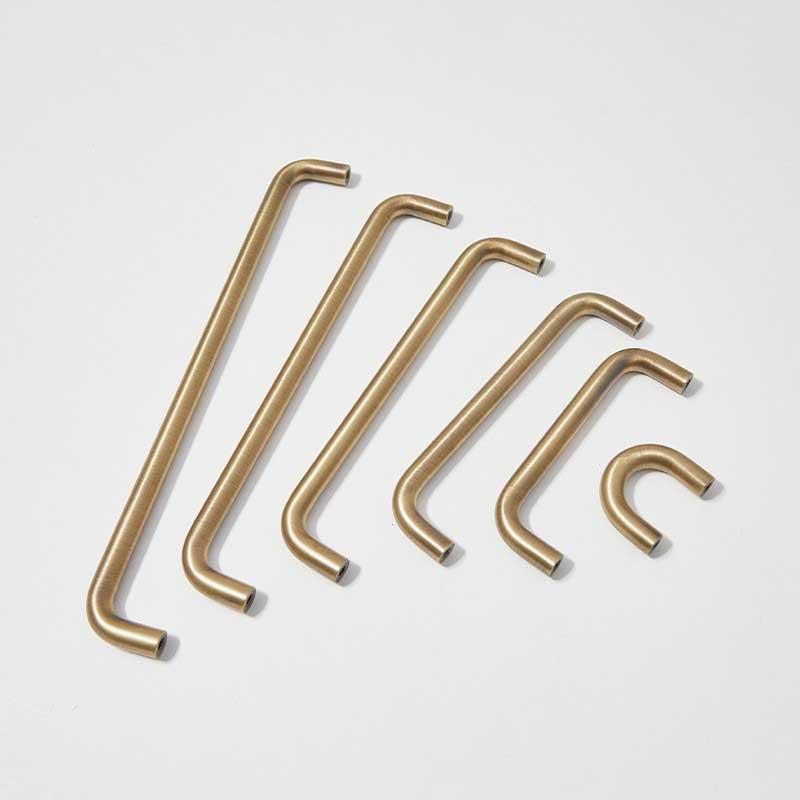黄铜法式复古厨房长条拉手中古风衣柜门新中式古铜色橱柜鞋柜把手