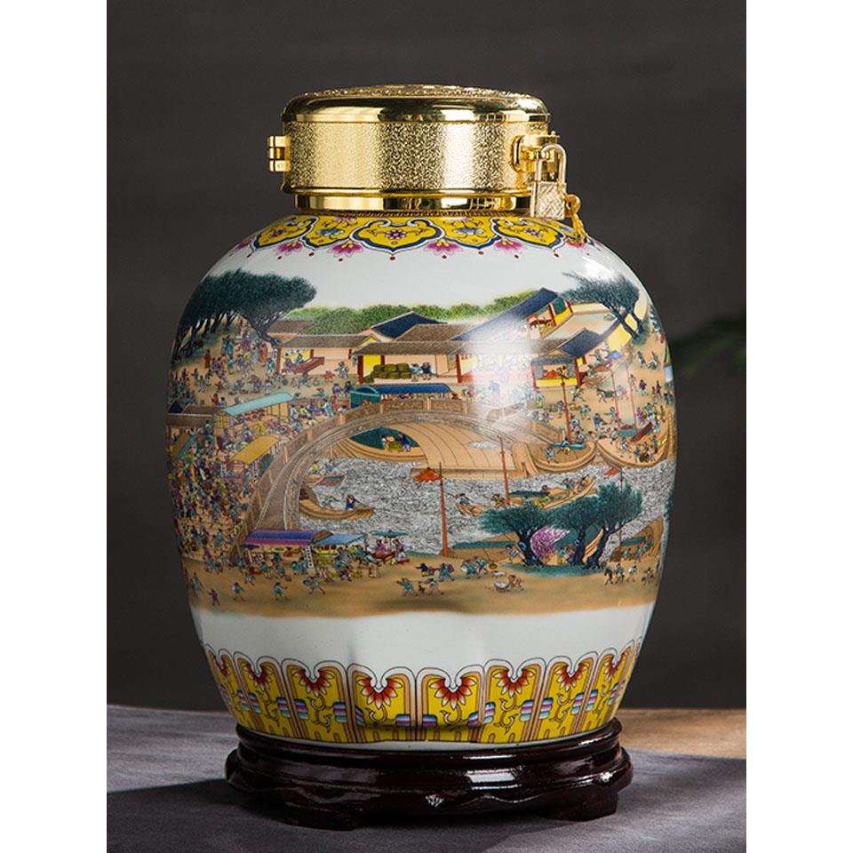 100斤酒坛子陶瓷10斤20斤30斤家用密封泡酒专用高档50斤装存酒罐