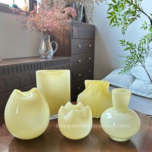 白玉兰b|出口瑞典在中世纪风格覆古玻璃花瓶装饰品客厅桌子装饰气