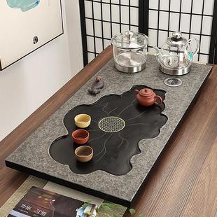 全自动上水茶台烧水壶一体带电磁炉家用大茶海 乌金石茶盘茶具套装