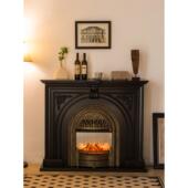 宇诚木业 饰柜 壁炉一体装 法式 覆古壁炉柜实木入口柜模拟火法式